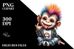 Punk Baby Monkey PNG Product Image 2