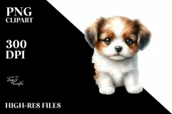 Baby Dog with Big Eyes PNG Product Image 1