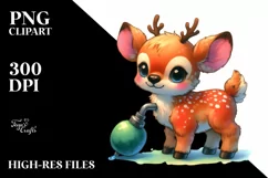Cute Baby Elk with Pumpkin | Clipart Product Image 3