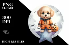 Cute Baby Puppy on Star PNG Product Image 3