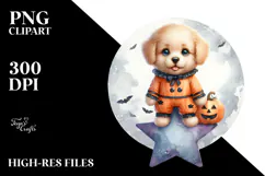 Cute Baby Puppy on Star PNG Product Image 2