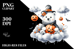 Polar Bear on Cloud Halloween PNG Product Image 2