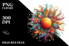 Vibrant Whimsical Sun Watercolor | Sublimation | Clipart Product Image 3