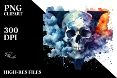 Colorful Skull with Splashes, PNG Product Image 2