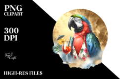 Happy Parrot Wearing Beachwear, High-Res PNG Product Image 2