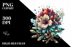 Metallic Stained Abstract Wooden Rhododendron | Clipart Product Image 1