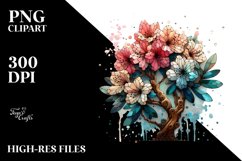 Metallic Stained Abstract Wooden Rhododendron | Clipart Product Image 3