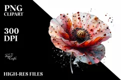 Metallic -Like Abstract Artistic Poppy | Clipart Product Image 1
