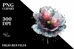 Metallic -Like Abstract Artistic Poppy | Clipart Product Image 3