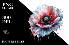 Metallic -Like Abstract Artistic Poppy | Clipart Product Image 3