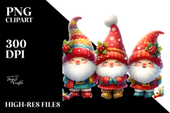 3 Santa Gnomes PNG Product Image 2