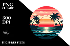 Retro Tropical Beach Sunset, 20 oz Tumbler Product Image 2