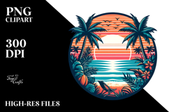 Retro Island Sunset Clipart, 20 oz Tumbler Product Image 2