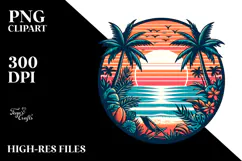 Retro Island Sunset Clipart, 20 oz Tumbler Product Image 2