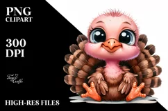 Funny Baby Turkey Sitting | Clipart Product Image 3