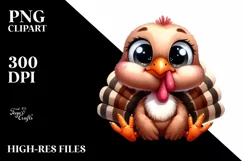 Funny Baby Turkey Goofy Eyes Clipart Product Image 1