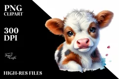 Vase Baby Highland Cow Clipart Product Image 3