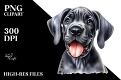 Cute Baby Great Dane with Big Eyes PNG Product Image 2