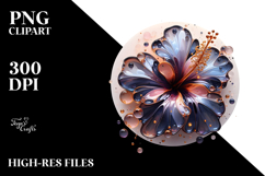 Abstract Hibiscus with Golden Insertions, Transparent PNG Product Image 2