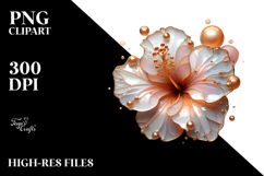 Abstract Hibiscus with Golden Insertions, Transparent PNG Product Image 2