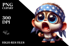 Funny Monkey Bandana PNG Product Image 2