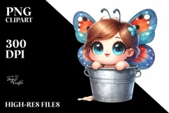 Colorful Smiling Baby Butterfly Clipart Product Image 1