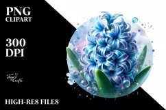 Shiny Hyacinth Watercolor Splash | Clipart Product Image 1