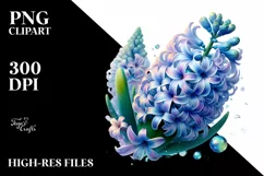 Shiny Hyacinth Watercolor Splash | Clipart Product Image 1