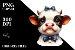 Disgusted Funny Cow PNG Product Image 2