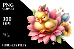 Whimsical Watercolor Baby Duck PNG Product Image 2