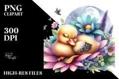 Whimsical Watercolor Baby Duck PNG Product Image 2