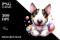 Cute Bull Terrier with Big Eyes PNG Product Image 2