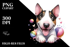 Cute Bull Terrier with Big Eyes PNG Product Image 2