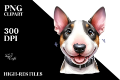 Cute Bull Terrier with Big Eyes PNG Product Image 2