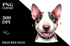 Cute Bull Terrier with Big Eyes PNG Product Image 2