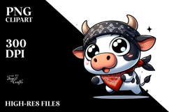 Cartoon Cow with Bandana, Transparent PNG Product Image 2