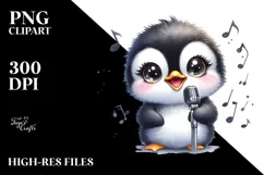 Watercolor Cute Baby Penguin PNG Product Image 2