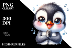 Baby Penguin Singer PNG Product Image 2