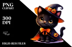 Cute Vibrant Baby Cat for Halloween | Sublimation | Clipart Product Image 3