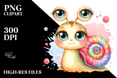 Cute Energetic Baby Snail, High-Res PNG Product Image 2