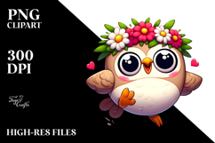 Expressive Bird with Flower Crown PNG Product Image 2