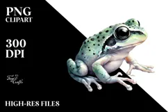Digital Watercolor Baby Frog PNG Product Image 2