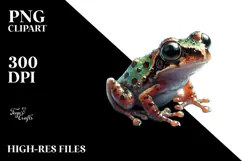Digital Baby Frog with Big Eyes PNG Product Image 2