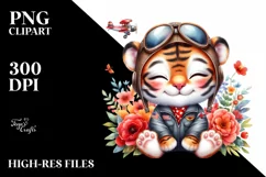 Colorful Baby Tiger Sleeping | Sublimation | Clipart Product Image 1
