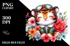 Colorful Baby Tiger Sleeping | Sublimation | Clipart Product Image 1