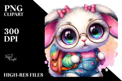 Crazy Eyes Cute Baby Bunny PNG Product Image 2