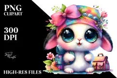 Crazy Eyes Baby Bunny in Knight's Helmet, Transparent PNG Product Image 2