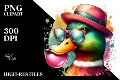 Quirky Duck Portrait Sublimation Clipart Product Image 3