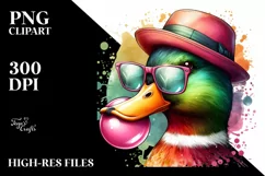Quirky Duck Portrait Sublimation Clipart Product Image 3