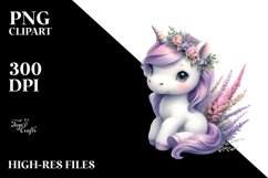 Baby Unicorn with Heather | Clipart Product Image 3